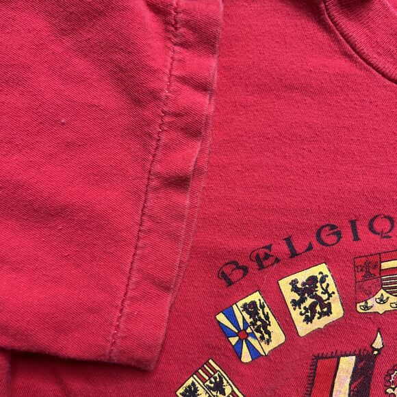 Vintage 90s Belgium Coat of Arms T-Shirt Crest Single Stitch Adult Size Medium - Picture 3 of 8